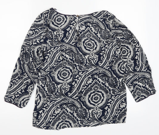 Womens UK Size M Moda Blue Basic Blouse
