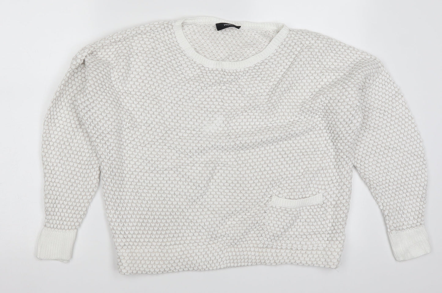 Womens UK Size L Wallis White Pullover Jumper