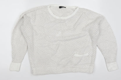 Womens UK Size L Wallis White Pullover Jumper