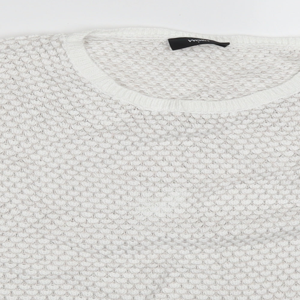Womens UK Size L Wallis White Pullover Jumper