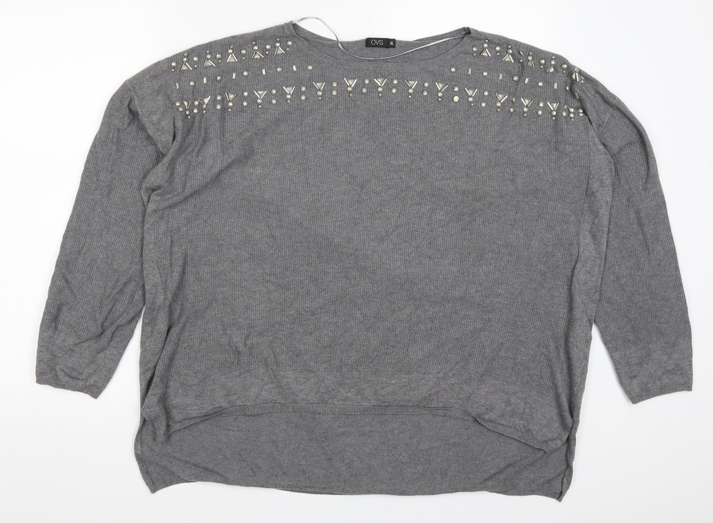 Womens UK Size XL OVS Grey Pullover Jumper