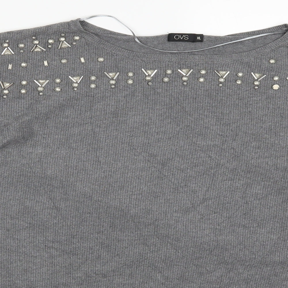 Womens UK Size XL OVS Grey Pullover Jumper