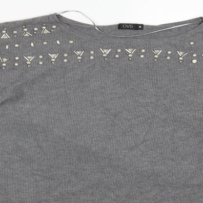 Womens UK Size XL OVS Grey Pullover Jumper