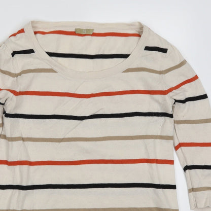 TU Womens Beige Striped  Pullover Jumper Size 12