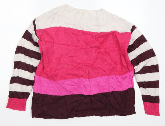 Womens UK Size 12 Roman Pink Pullover Jumper