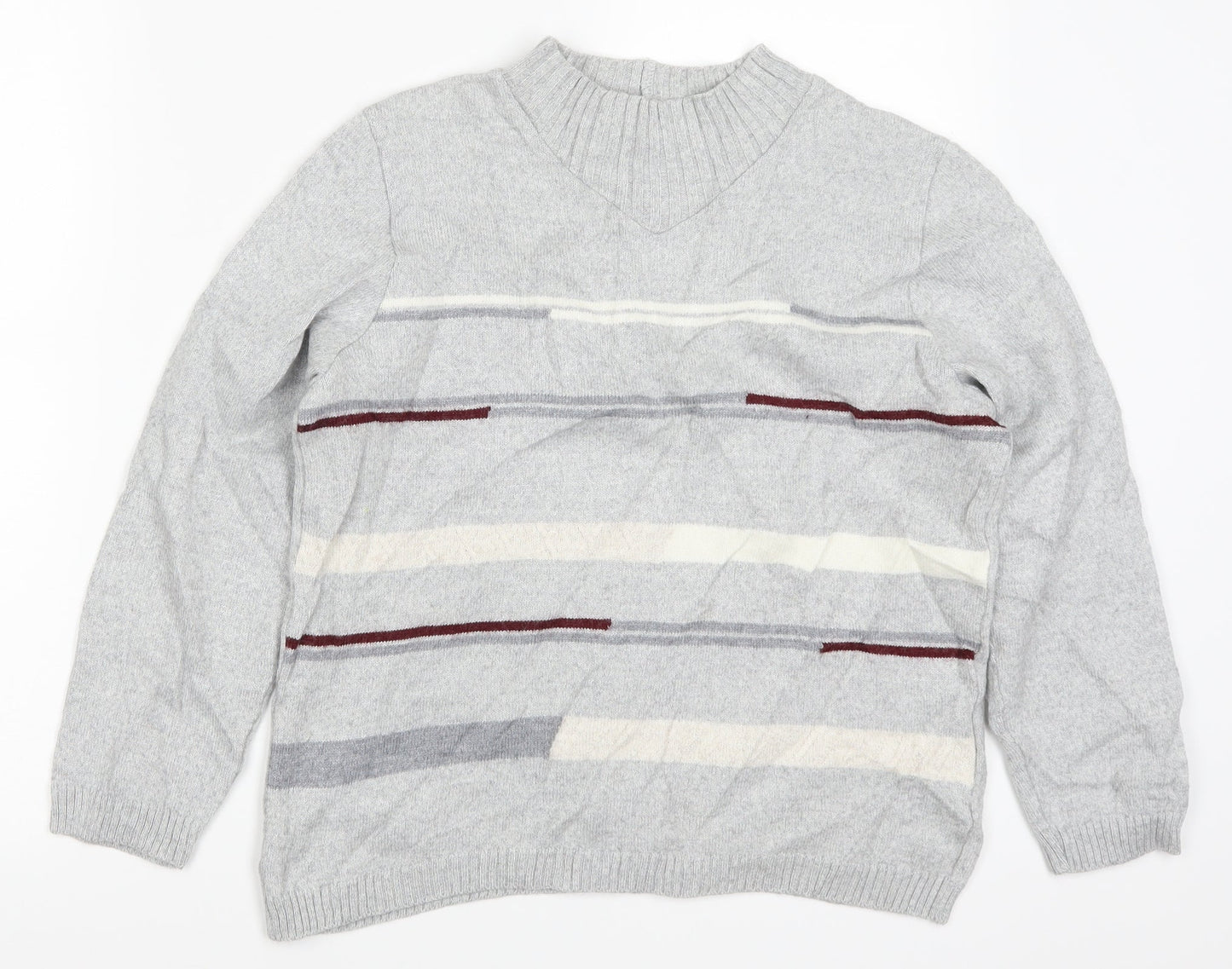 Womens UK Size 16 Preworn Grey Pullover Jumper