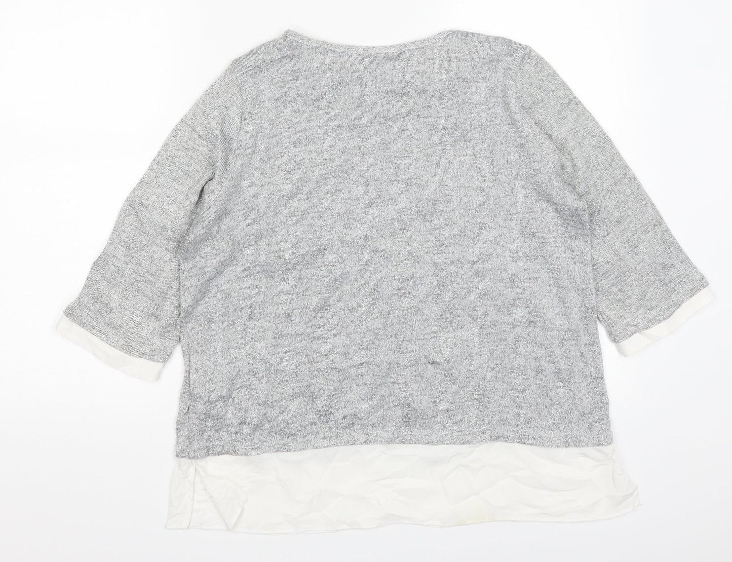Womens UK Size 10 Wallis Silver Basic T-Shirt