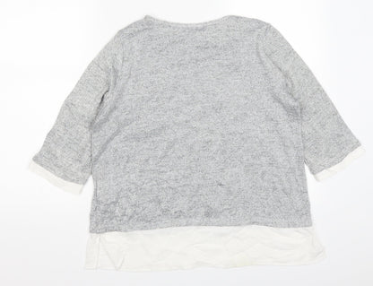 Womens UK Size 10 Wallis Silver Basic T-Shirt