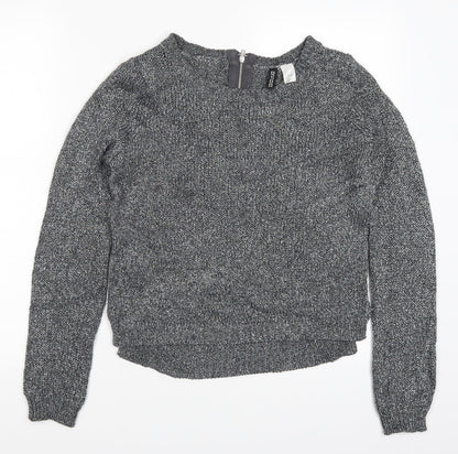 Womens UK Size 6 H&M Silver Pullover Jumper