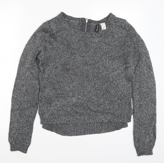 Womens UK Size 6 H&M Silver Pullover Jumper