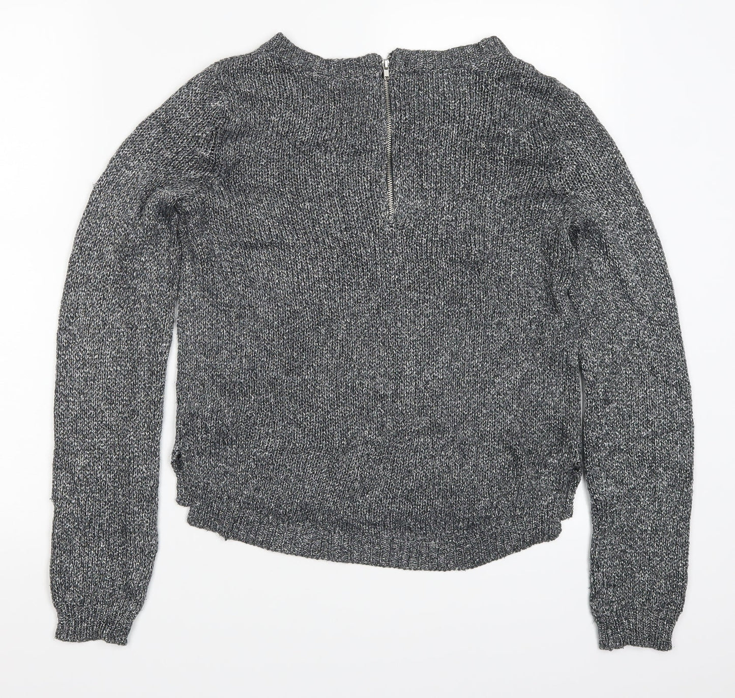 Womens UK Size 6 H&M Silver Pullover Jumper