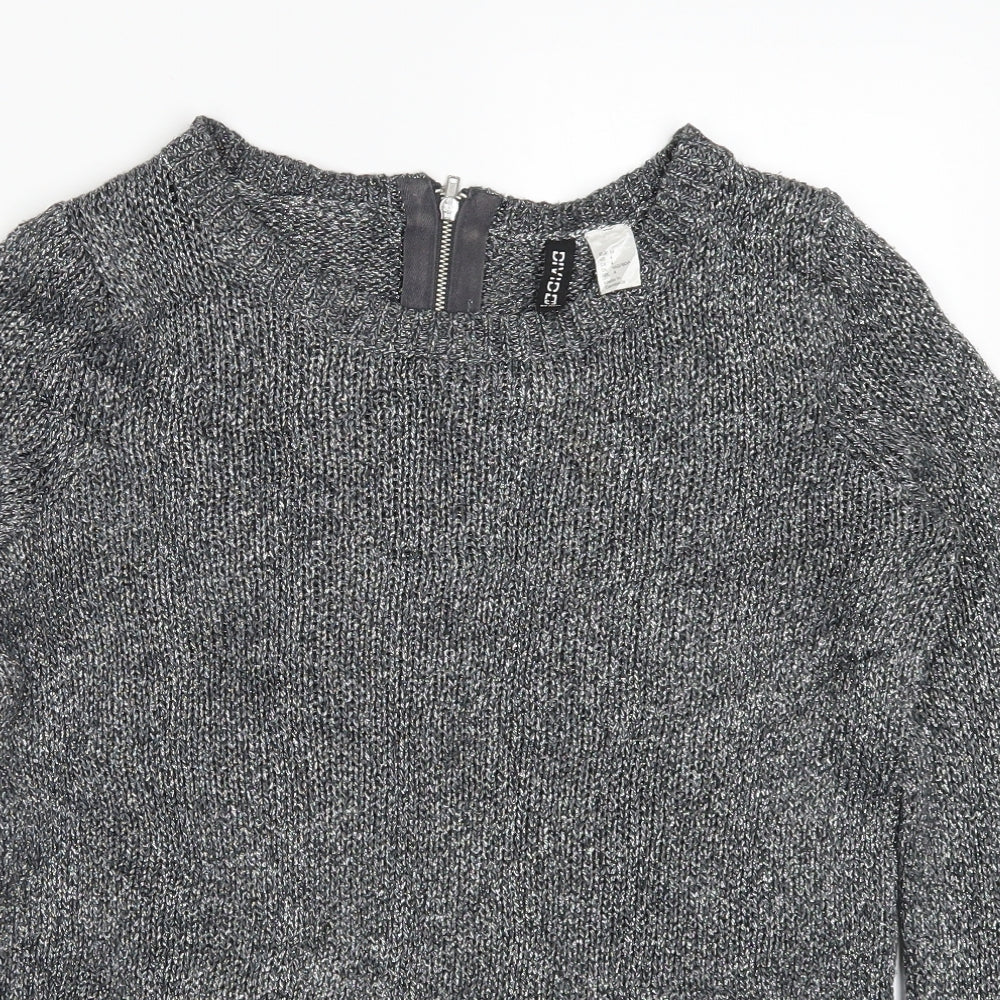 Womens UK Size 6 H&M Silver Pullover Jumper