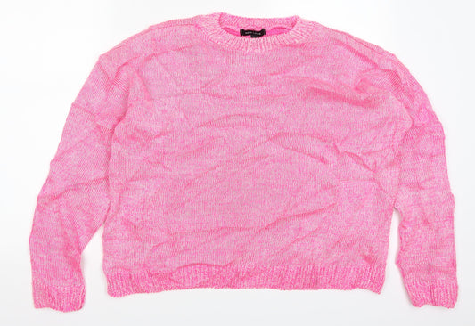 Womens UK Size L New Look Pink Pullover Jumper