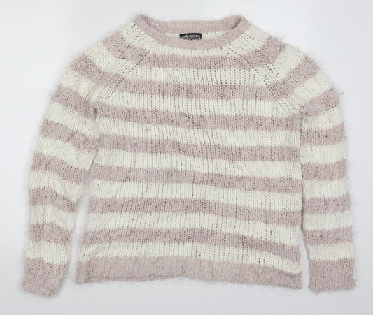 Debenhams Womens Pink Striped  Pullover Jumper Size 14