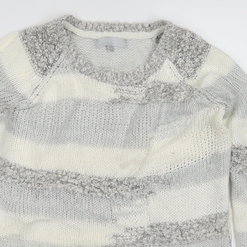 Womens UK Size 10 Red Herring Grey Pullover Jumper