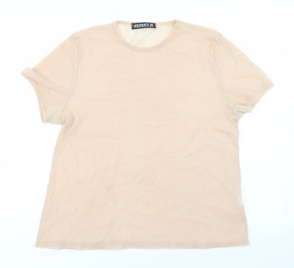 Womens UK Size 10 Misspap Pink Basic T-Shirt