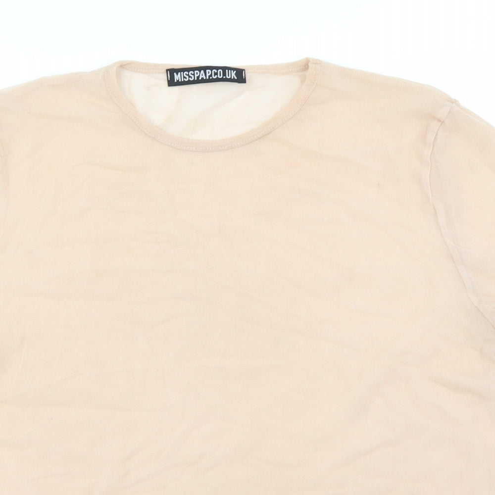 Womens UK Size 10 Misspap Pink Basic T-Shirt