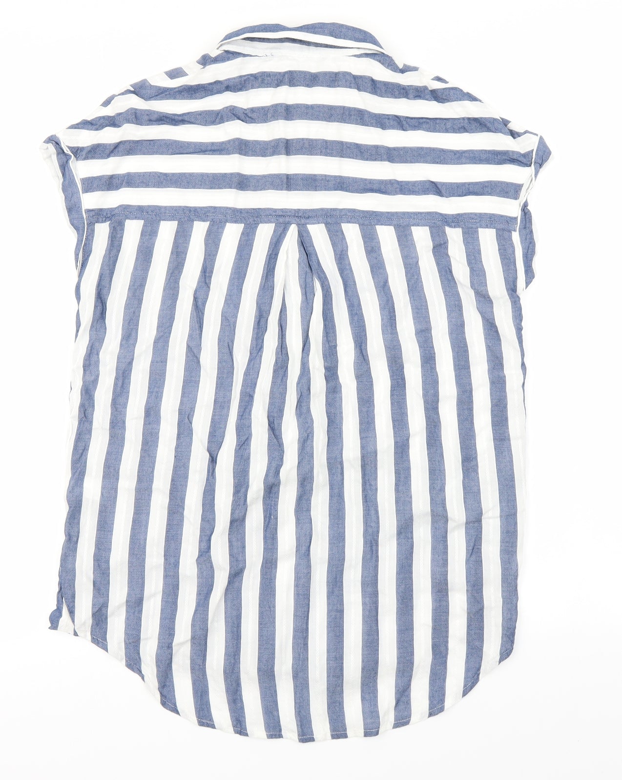 NEXT Womens Blue Striped  Basic Button-Up Size 8