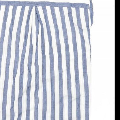 NEXT Womens Blue Striped  Basic Button-Up Size 8