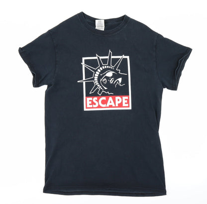 Mens UK Size S Gildan Black  T-Shirt