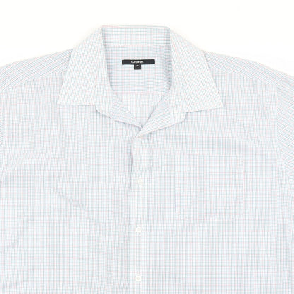 George Womens Blue Check  Basic Button-Up Size 18