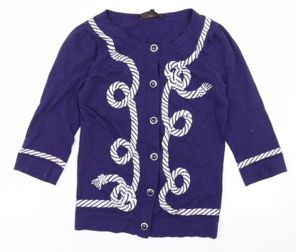 Womens UK Size XS Great Plains Purple Cardigan Jumper