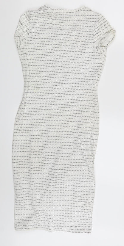 Atmosphere Womens White Polka Dot  Fit & Flare  Size 8