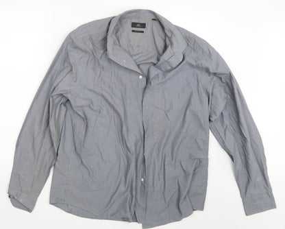Mens UK Size L NEXT Grey  Button-Up Long Sleeve Casual Shirt
