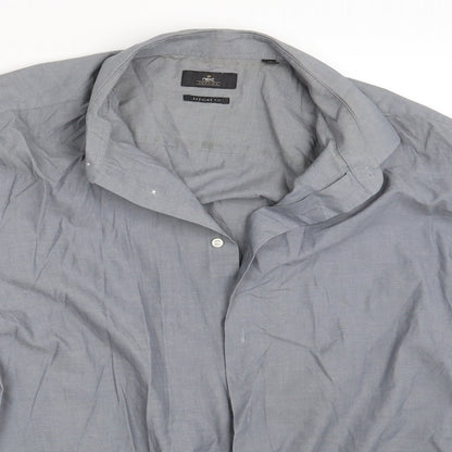 Mens UK Size L NEXT Grey  Button-Up Long Sleeve Casual Shirt