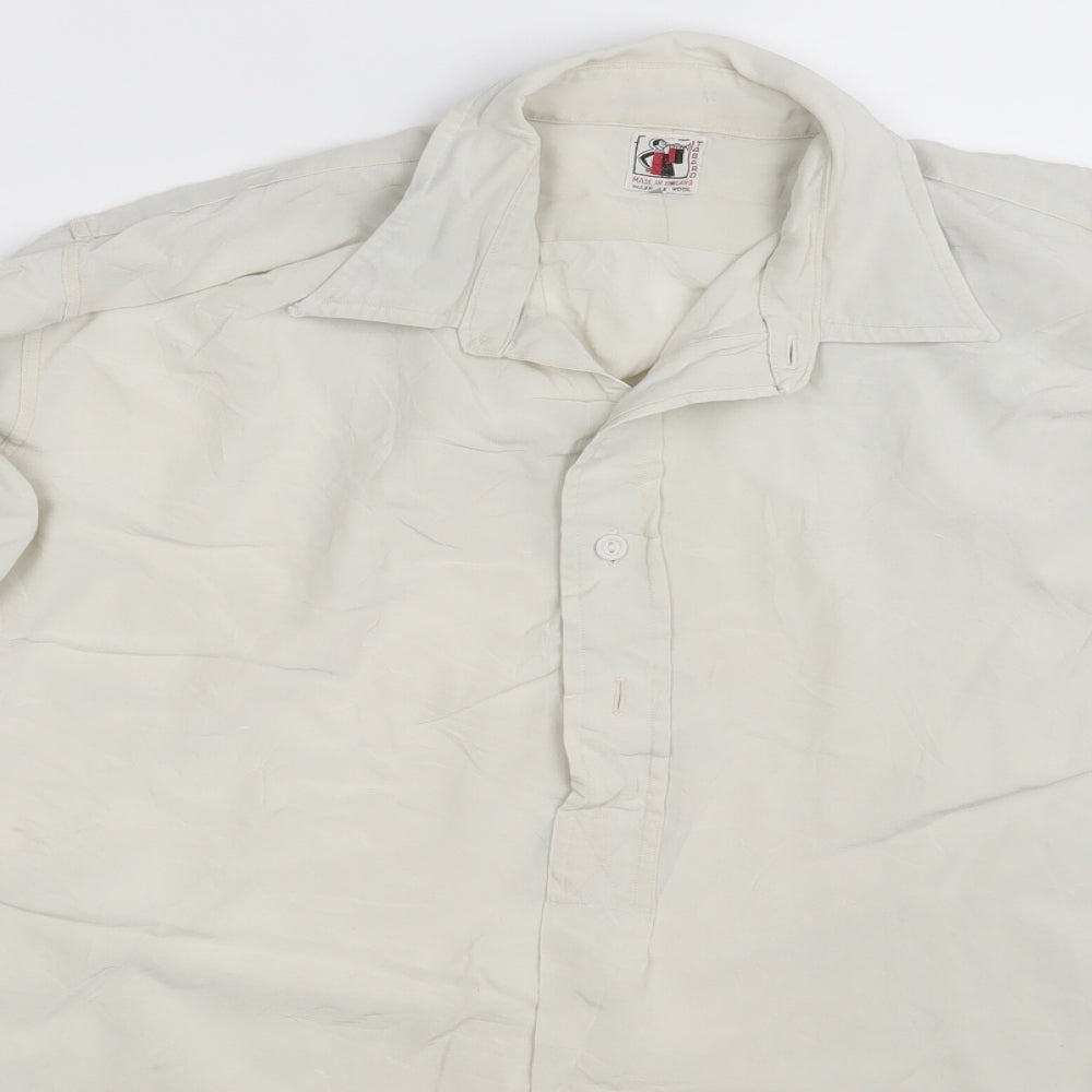 Tabaro Womens Ivory   Basic Button-Up One Size