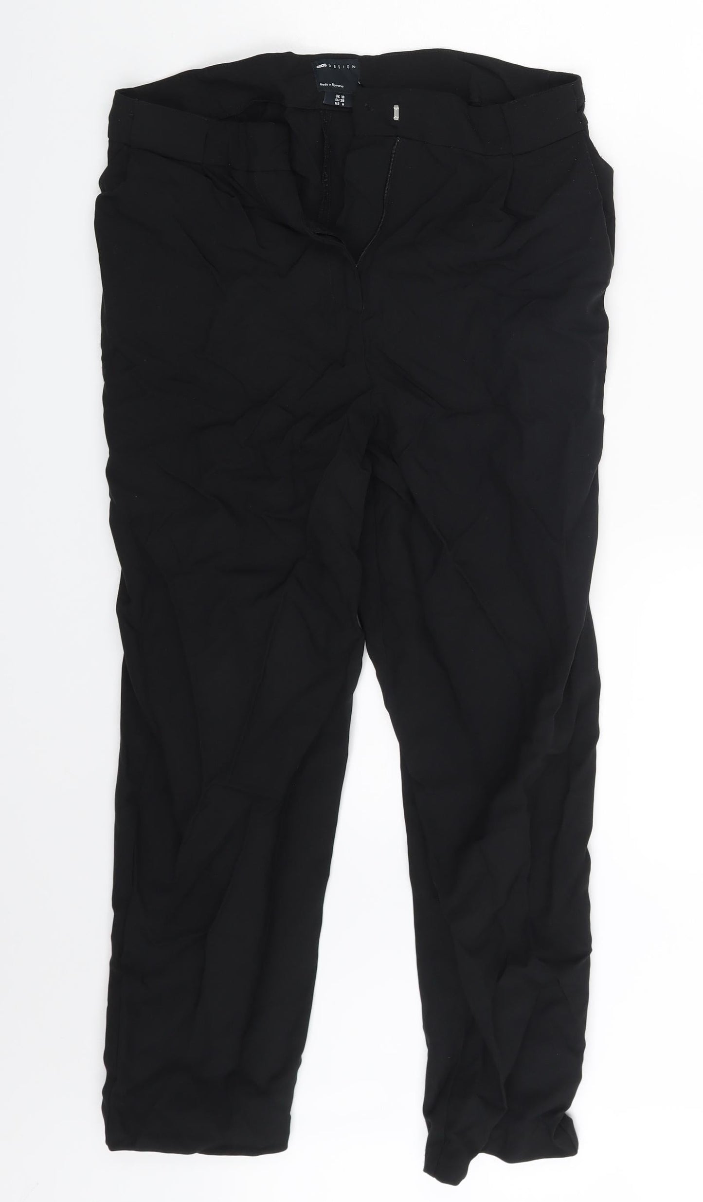Womens UK Size 10 ASOS Slim Fit  Black Trousers