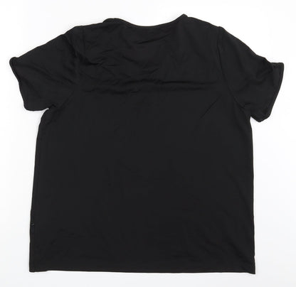 Womens UK Size L Incorporatewear Black Basic T-Shirt