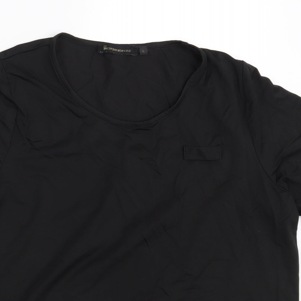 Womens UK Size L Incorporatewear Black Basic T-Shirt
