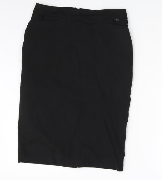 M&S Womens Black   A-Line Skirt Size 8