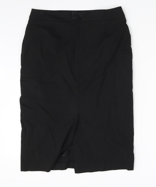 M&S Womens Black   A-Line Skirt Size 8