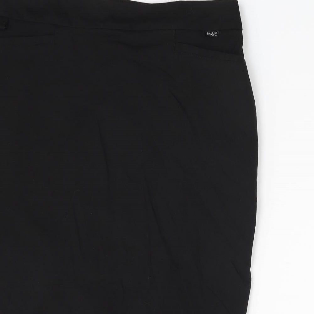 M&S Womens Black   A-Line Skirt Size 8