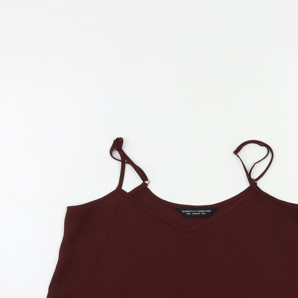 Womens UK Size 6 Dorothy Perkins Brown Basic Tank