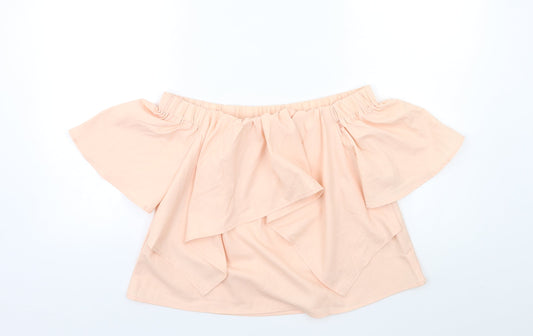 Womens UK Size XS Preworn Pink Basic Blouse