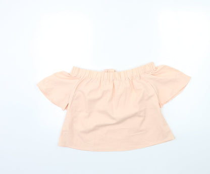 Womens UK Size XS Preworn Pink Basic Blouse