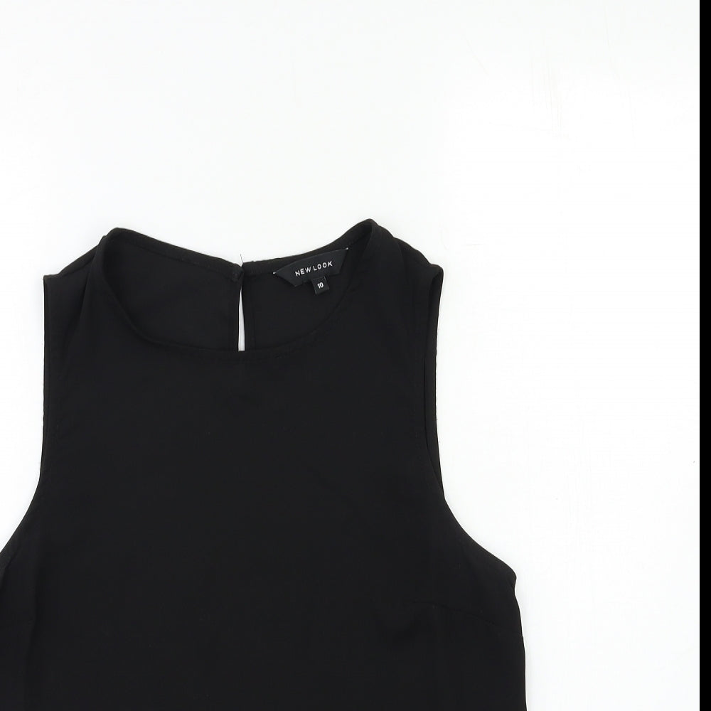 Womens UK Size 10 New Look Black Basic Tank