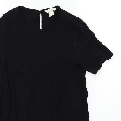Womens UK Size 8 H&M Black Basic T-Shirt