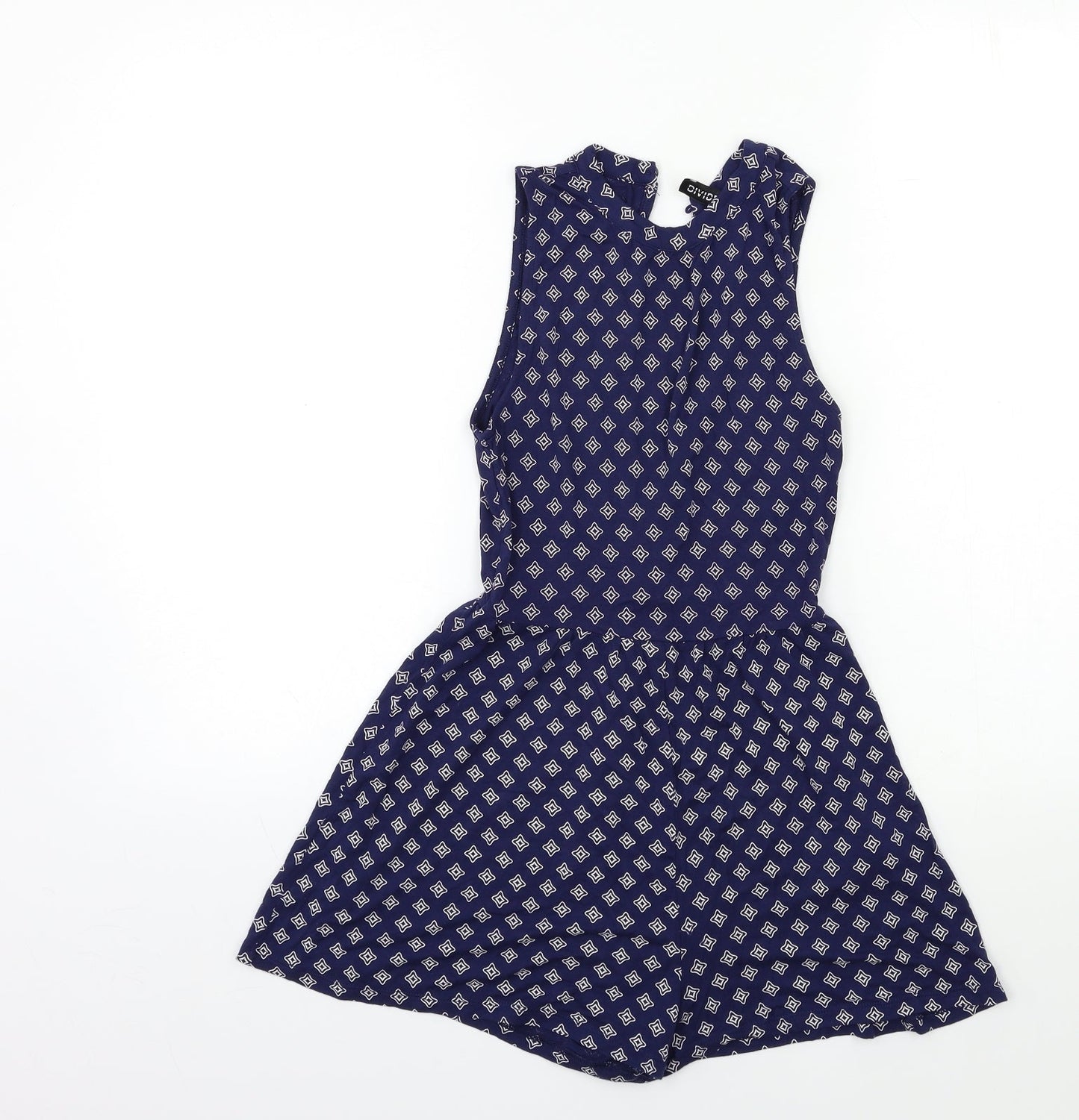 H&M Womens Blue Geometric  Playsuit One-Piece Size 6