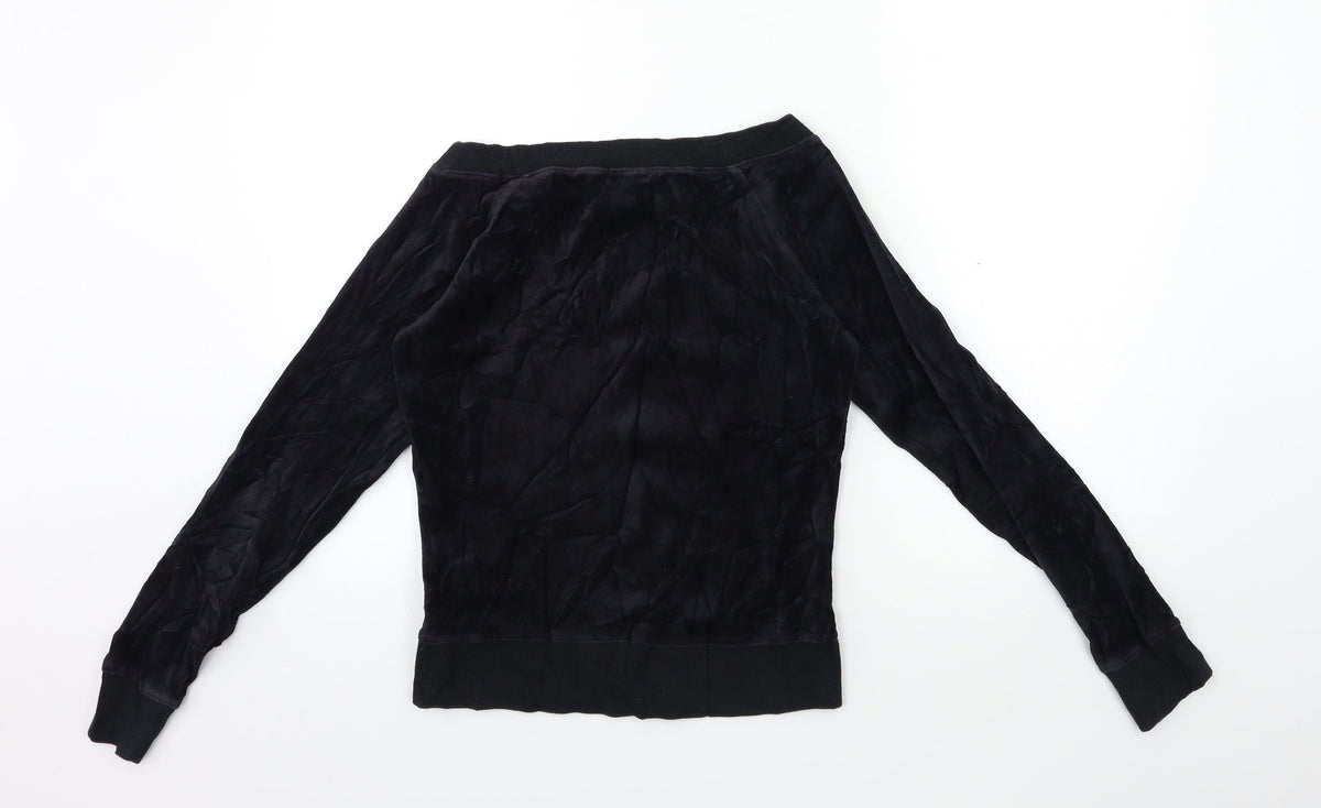 Remain Womens Black  Velour Pullover Sweatshirt Size S