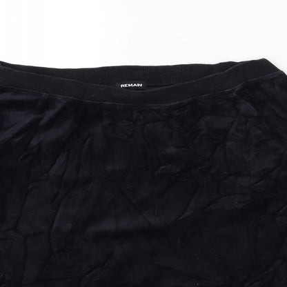 Remain Womens Black  Velour Pullover Sweatshirt Size S