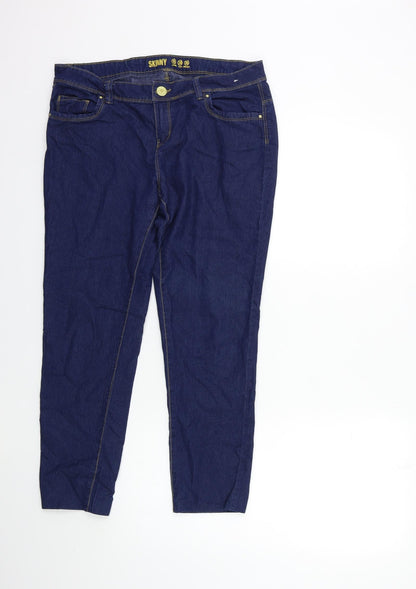 Denim & Co. Womens Blue  Denim Skinny Jeans Size 10 L25 in
