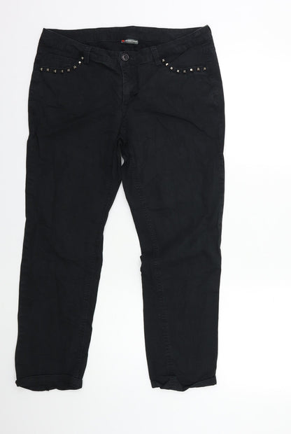 Womens UK Size 34 in Street One Regular Fit Straight Black Jeans