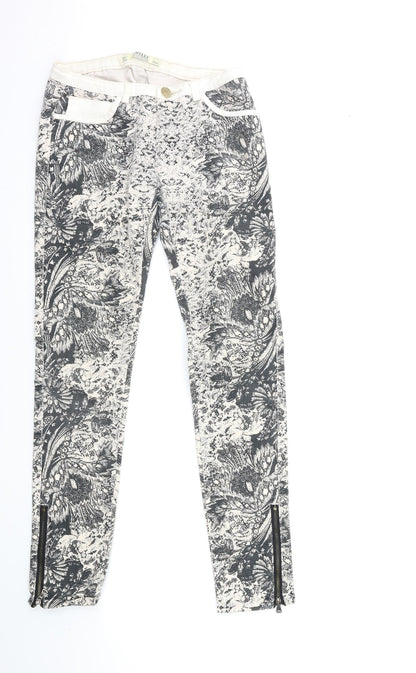 Preworn Womens Beige Floral  Trousers  Size 26 in L29 in