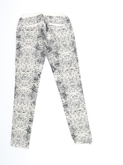 Preworn Womens Beige Floral  Trousers  Size 26 in L29 in