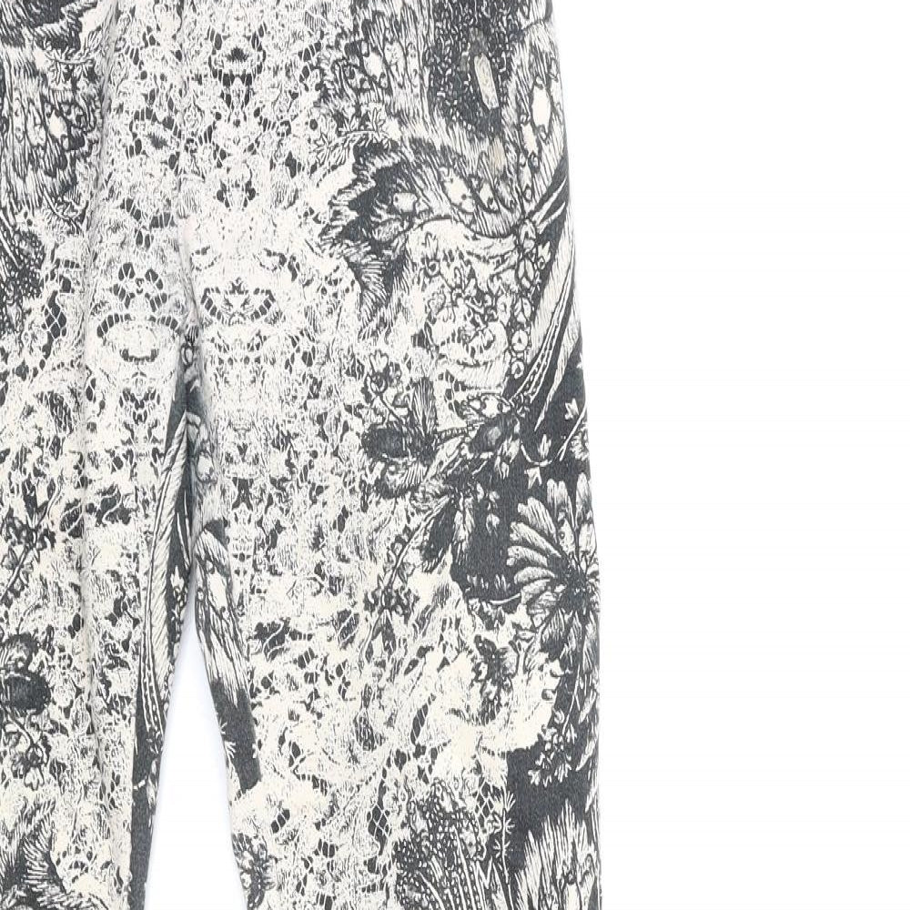 Preworn Womens Beige Floral  Trousers  Size 26 in L29 in