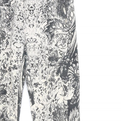 Preworn Womens Beige Floral  Trousers  Size 26 in L29 in